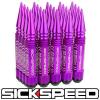 SICKSPEED 20 PC PURPLE 5 1/2&#034; LONG SPIKED STEEL LOCKING LUG NUTS 12X1.25 L12