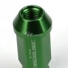 20X RACING RIM ACORN TUNER ALUMINUM WHEEL LOCK LUG NUTS + 1X ADAPTER KEY GREEN