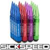 SICKSPEED 16 PC RAINBOW 5 1/2&#034; LONG SPIKED STEEL LOCKING LUG NUTS 12X1.25 L11