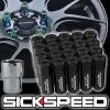 20 BLACK CAPPED ALUMINUM 60MM EXTENDED TUNER LOCKING LUG NUTS WHEELS 12X1.5 L17