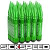 SICKSPEED 20 PC GREEN 5 1/2&#034; LONG SPIKED STEEL LOCKING LUG NUTS 12X1.5 L17