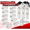 (20 PIECES) UNIVERSAL M12x1.25 ALUMINUM TUNER WHEEL LUG NUTS SILVER +LOCKING KEY