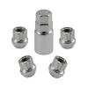 Chrome Open End Locking Lug Kit 12x1.25 Threads | 4 Lugs 1 Key | Wheel Locks