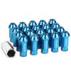 20X M12 X 1.5 LOCKING LUG RACING RIM/WHEEL ACORN TUNER LOCK NUTS+KEY LIGHT BLUE