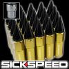 20 24K/BLK SPIKED 60MM ALUMINUM EXTENDED LOCKING LUG NUTS WHEELS/RIMS 12X1.5 L17