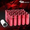 FOR DTS/STS/DEVILLE/CTS 20X RIM EXTENDED ACORN TUNER WHEEL LUG NUTS+LOCK+KEY RED