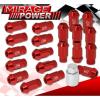 For Hyundai 12Mmx1.5 Locking Lug Nuts Open End Extend Aluminum 20 Piece Set Red