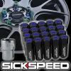 20 BLACK/BLUE CAPPED ALUMINUM 60MM EXTENDED LOCKING LUG NUTS WHEELS 12X1.5 L17