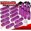 (20 PIECES) UNIVERSAL M12x1.25 ALUMINUM TUNER WHEEL LUG NUTS PURPLE +LOCKING KEY