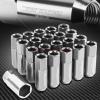 20 PCS M12 X 1.5 ALUMINUM ACORN TUNER LUG NUT/WHEEL LOCK+ADAPTER KEY SILVER