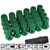 24 GREEN STEEL LOCKING HEPTAGON SECURITY LUG NUTS LUGS WHEELS/RIMS 12X1.5 L18