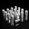 NRG ANODIZED ALUMINUM OPEN END TUNER WHEEL LUG NUT LOCK M12x1.25 SILVER 16PC+KEY