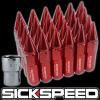 SICKSPEED 24 PC RED SPIKED ALUMINUM LOCKING LUG NUTS FOR WHEELS/RIMS 12X1.25 L13