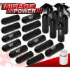 FOR DODGE M12x1.5MM LOCKING LUG NUTS CAR AUTO 60MM EXTENDED ALUMINUM KIT BLACK