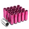 PINK 60MM M12 X 1.5 ALUMINUM WHEEL RIM LOCK ACORN TUNER LUG NUT+ADAPTER KEY