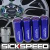 4 BLUE/PURPLE CAPPED ALUMINUM EXTENDED TUNER LOCKING LUG NUTS WHEELS 12X1.5 L20