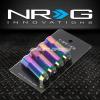 4X NRG T-7075 ALUMINUM EXTENDED WHEEL 12 PT LUG M12x1.25 NUTS LOCK NEO CHROME