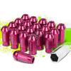 20PC M12 X 1.5 OPEN END ALUMINUM LUG NUT/WHEEL RIM LOCK+ADAPTER KEY PINK