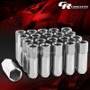 FOR CORVETTE/MALIBU/lMPALA 20X EXTEND ACORN TUNER WHEEL LUG NUTS+LOCK+KEY SILVER