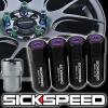 4 BLACK/PURPLE CAPPED ALUMINUM EXTENDED 60MM LOCKING LUG NUTS WHEELS 12X1.5 L02