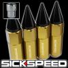 4 24K/BLACK SPIKE 60MM ALUMINUM EXTENDED TUNER LOCKING LUG NUTS WHEEL 12X1.5 L02