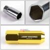 GOLD 60MM ALUMINUM WHEEL RIM LOCK ACORN TUNER LUG NUT+KEY CAMRY/CELICA/YARIS