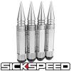 SICKSPEED 4 PC POLISHED 5 1/2&#034; LONG SPIKED STEEL LOCKING LUG NUTS 12X1.5 L02