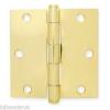 1WAA8 Battalion Door Hinges, Full Mortise, Plain Bearing - 3.5&#034;X3.5&#034; 2-Pk Brass