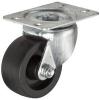 RWM Casters 31 Series Plate Caster, Swivel, Rubber Wheel, Plain Bearing, 125 lbs