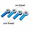 20 Blue Aluminum M3 Link Rod End Ball Joint CW CCW for 1/10 RC Car Crawler Buggy