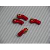 M3 METAL BENT Angled ROD ENDS For Aluminum Link Ends  RED  (4PCS)