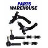 6 Pcs Kit Front Lower Control Arm &amp; Ball Joint Outer Tie Rod Ends Sway Bar En...