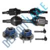 2 Front CV Axle Shafts + 2 NEW Wheel Hub and Bearing Assembly + 2 Outer Tie Rods