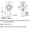 PMXL-3 CHROMOLY PRECISION 3/16 x 10-32 MALE LH ROD ENDS HEIM JOINT