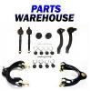 10 Piece Kit Ball Joints Inner Outer Tie Rod Ends Sway Bar Links Upper Contro...