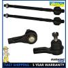 Fits 01-05 Kia Rio 4 Pc Kit Front Inner &amp; Outer Tie Rod End Left &amp; Right