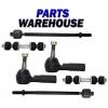 6 Pcs Front Inner &amp; Outer Tie Rod Ends Sway Bar End Link Driver &amp; Passenger Side