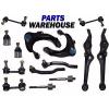 14 Pc Kit Front Upper &amp; Lower Control Arm Ball Joints Inner Outer Tie Rod End...