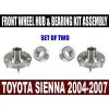 Toyota Sienna Front Wheel Hub and Bearing Kit Assembly 2004-2007  SET OF TWO