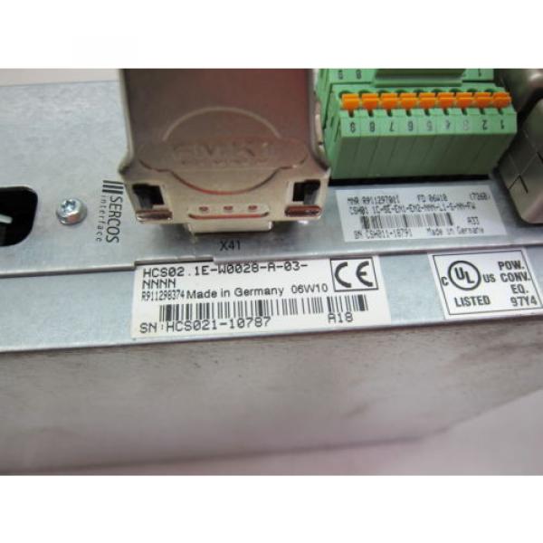 REXROTH HCS02.1E-W0028-A-03-NNNN IndraDrive C SERVO DRIVE SERCOS INTERFACE #11 image