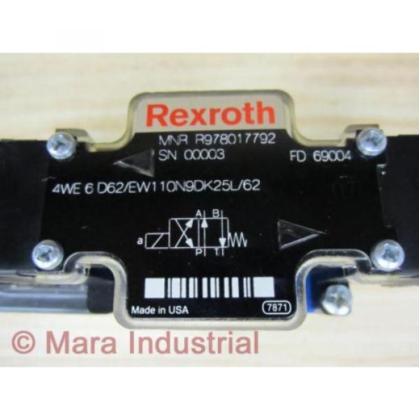 Rexroth Bosch R978017792 Valve 4WE 6 D62/EW110N9DK25L/62 - New No Box #2 image