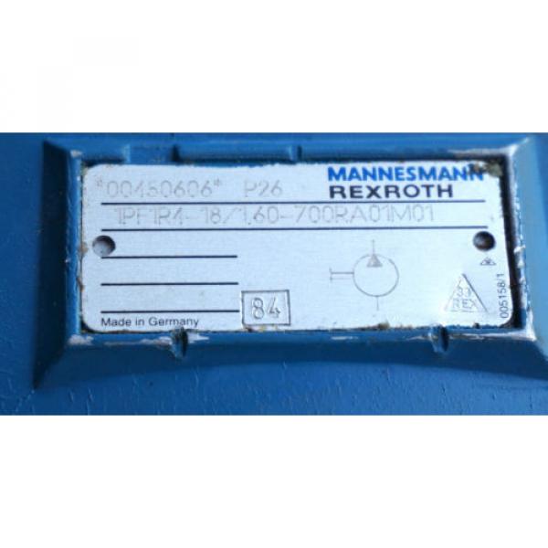 NEW MANNESMAN REXROTH 1PF1R4-18/1,60-700RA01M01 PISTON HYDRAULIC PUMP 00450606 #5 image