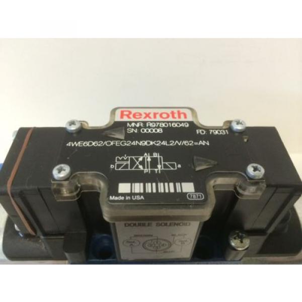 NEW REXROTH HYDRAULIC VALVE R978016049 4WE6D62/OFEG24N9DK24L2/V/62=AN #2 image