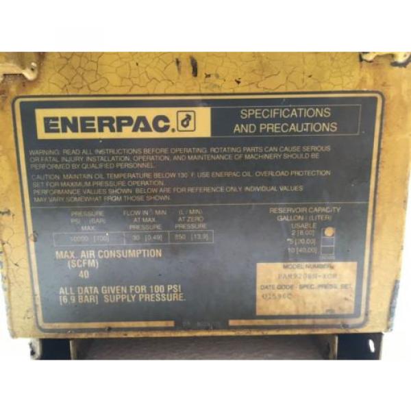 Enerpac PAM9208NKOR Air Operated Hydraulic /Power Pack 700 BAR/10,000 PSI Pump #4 image