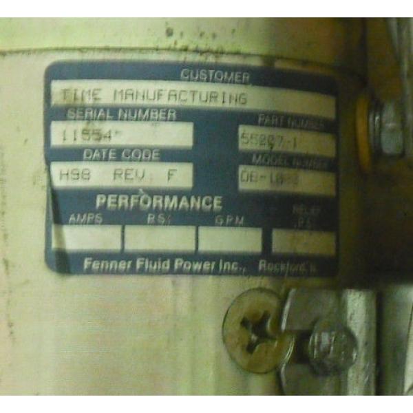 Time Manufacturing/ Fenner Hydraulic P/N550071. 1787*AC 12 VDC Pump #10 image