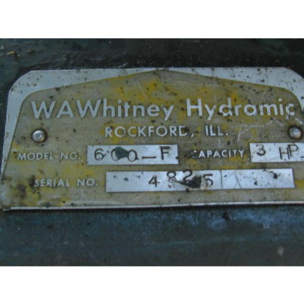 3HP WHITNEY Hydraulic 3ph/220/480 w/Tank,Valves,Dualfoot control Pump #10 image