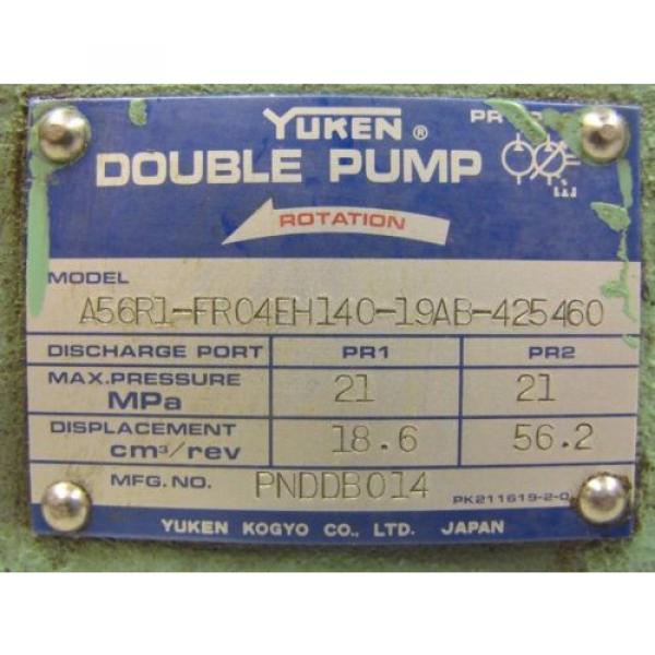 YUKEN A56R1FR04EH14019AB425460 21 MPa HYDRAULIC DOUBLE VANE  Pump #2 image