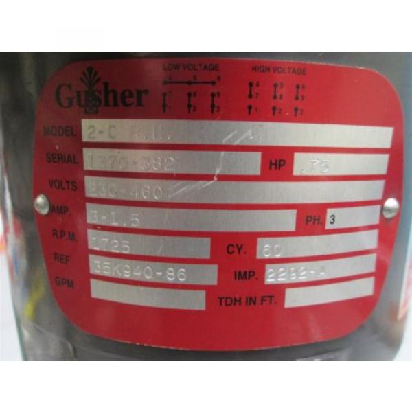 Gusher Model 2CRH 3/4hp Rumaco Centrifugal Coolant Self Adjust Seal Pump #4 image