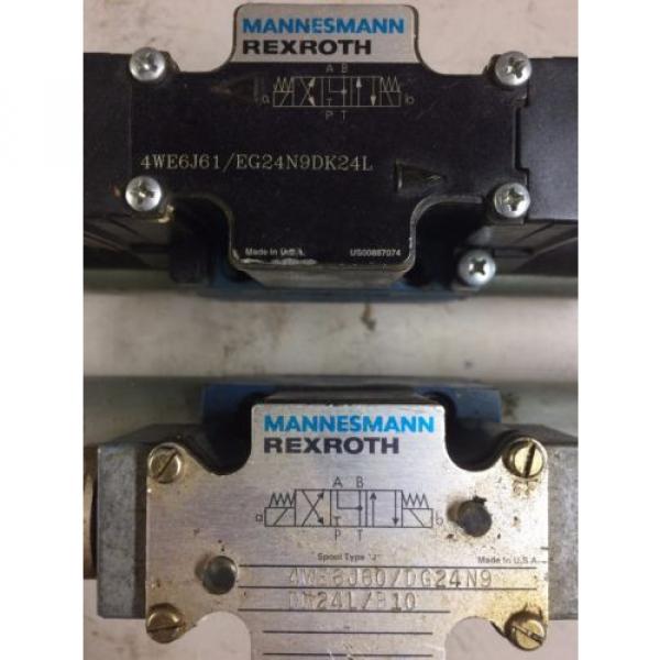 LOT OF 2 Mannesmann Rexroth HYDRAULIC VALVES 4WE6J60 &amp; 4WE6J61/EG24N9DK24L #2 image