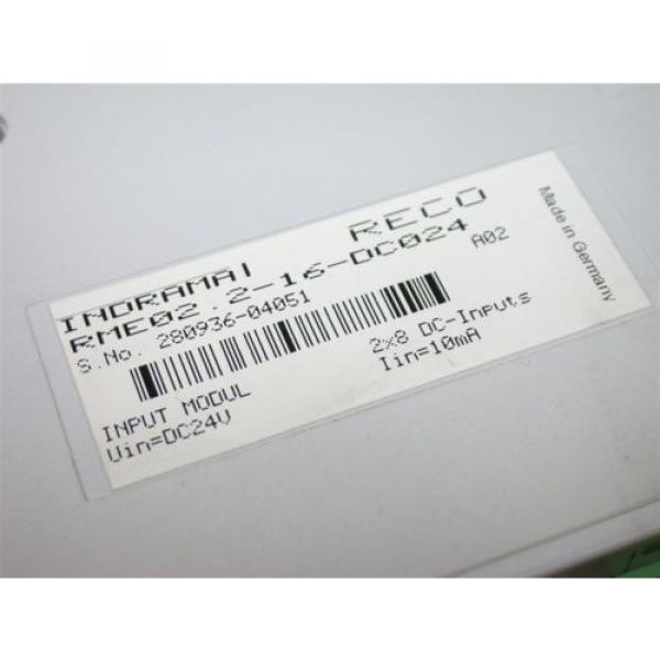 BOSCH REXROTH INDRAMAT INPUT MODULE 24V RME02.2-16-DC024 #2 image